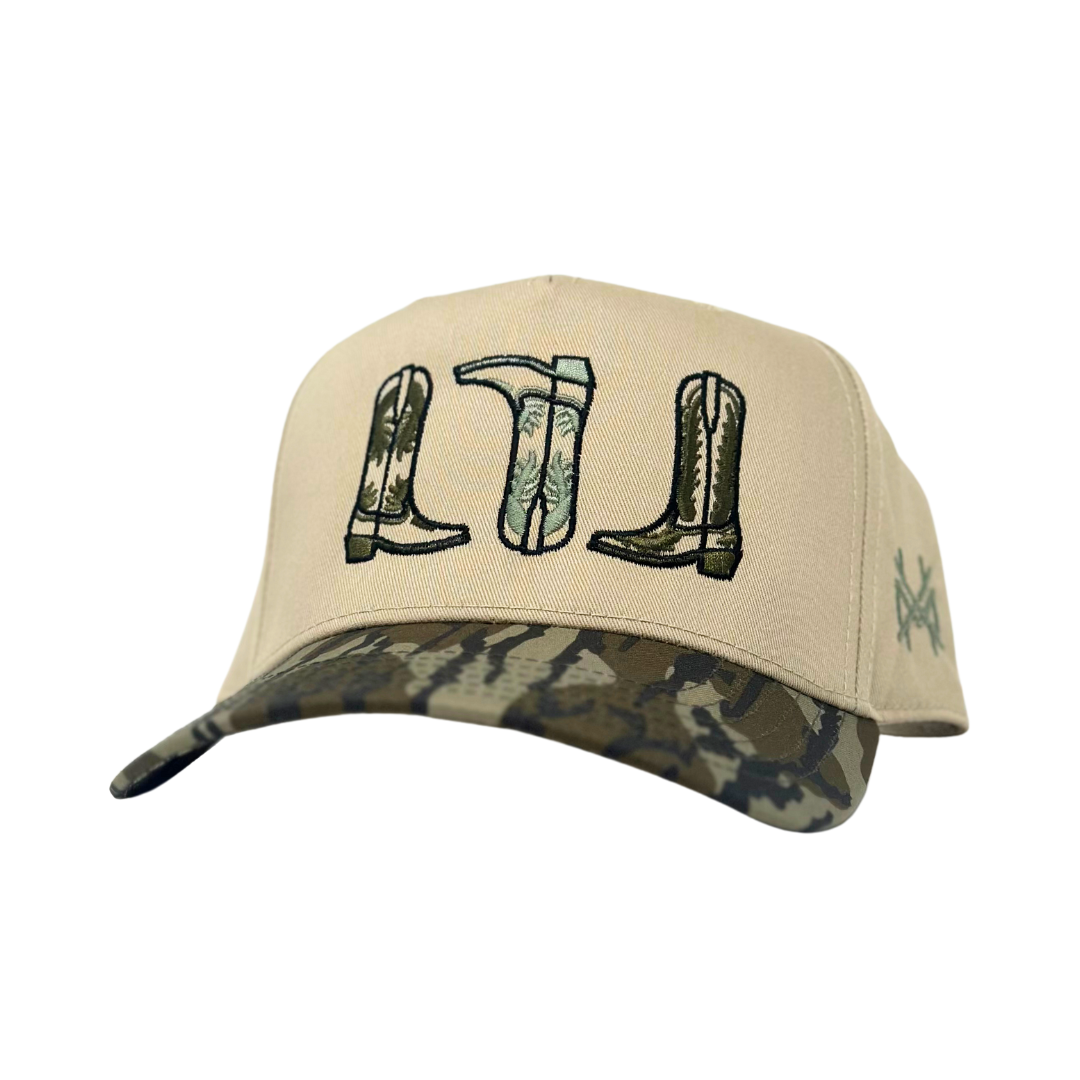 The Mad Hatter Co - MHC Boots Trucker Hat: Pink/Natural Otto