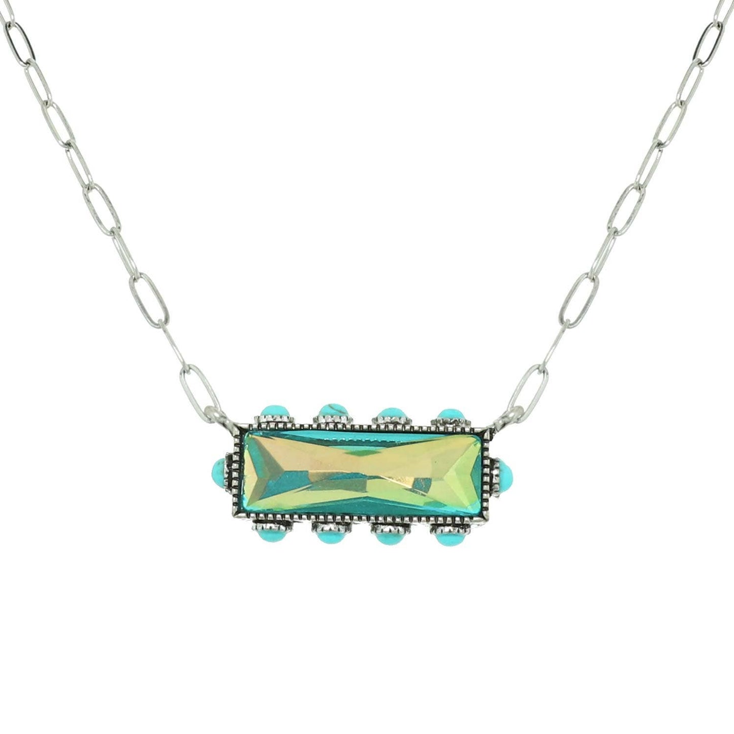 SP Sophia Collection - Western Horizontal Bar Gemstone Necklace: Crystal