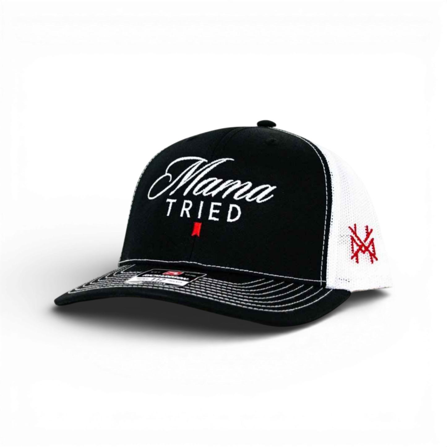 The Mad Hatter Co - Mama Tried Ultra Trucker Hat: Trucker Black/White