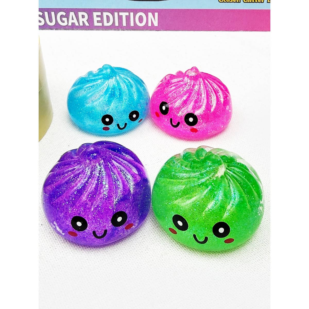 Love and Repeat - 4pc Set Mini Maltose Glitter Dumpling Squishy : MIX COLOR / ONE(12)