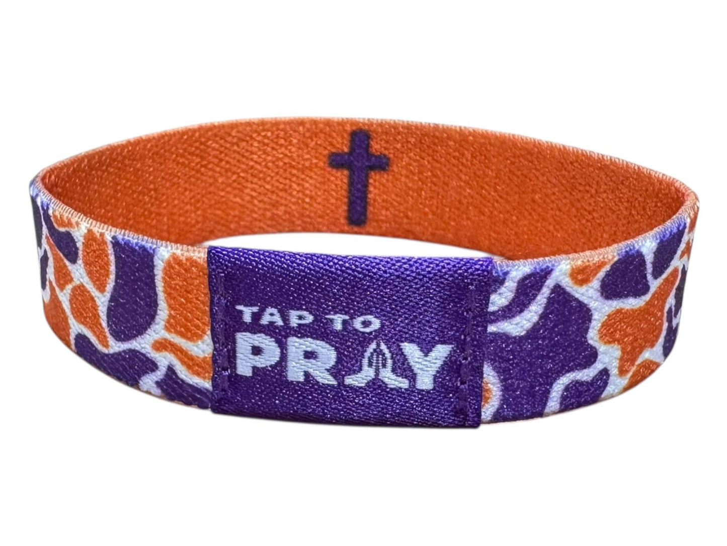 Versible - Tap To Pray™ Wristbands - Team Camo - Orange & Purple: X-Large