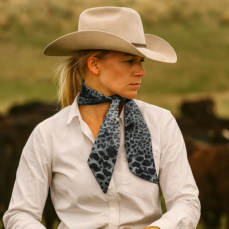Rodeo Drive - Black Western Skinny Mini Wild Rag Scarf / Cowgirl Necktie #TW134