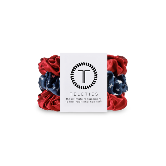 TELETIES - Silk Hair Scrunchie | Large | Independence Bae