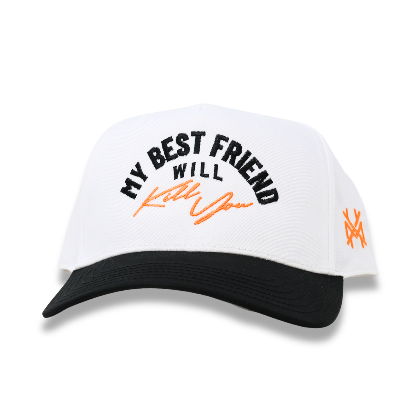 The Mad Hatter Co - My Best Friend Will Kill You Funny Trendy Trucker Hat: Retro White