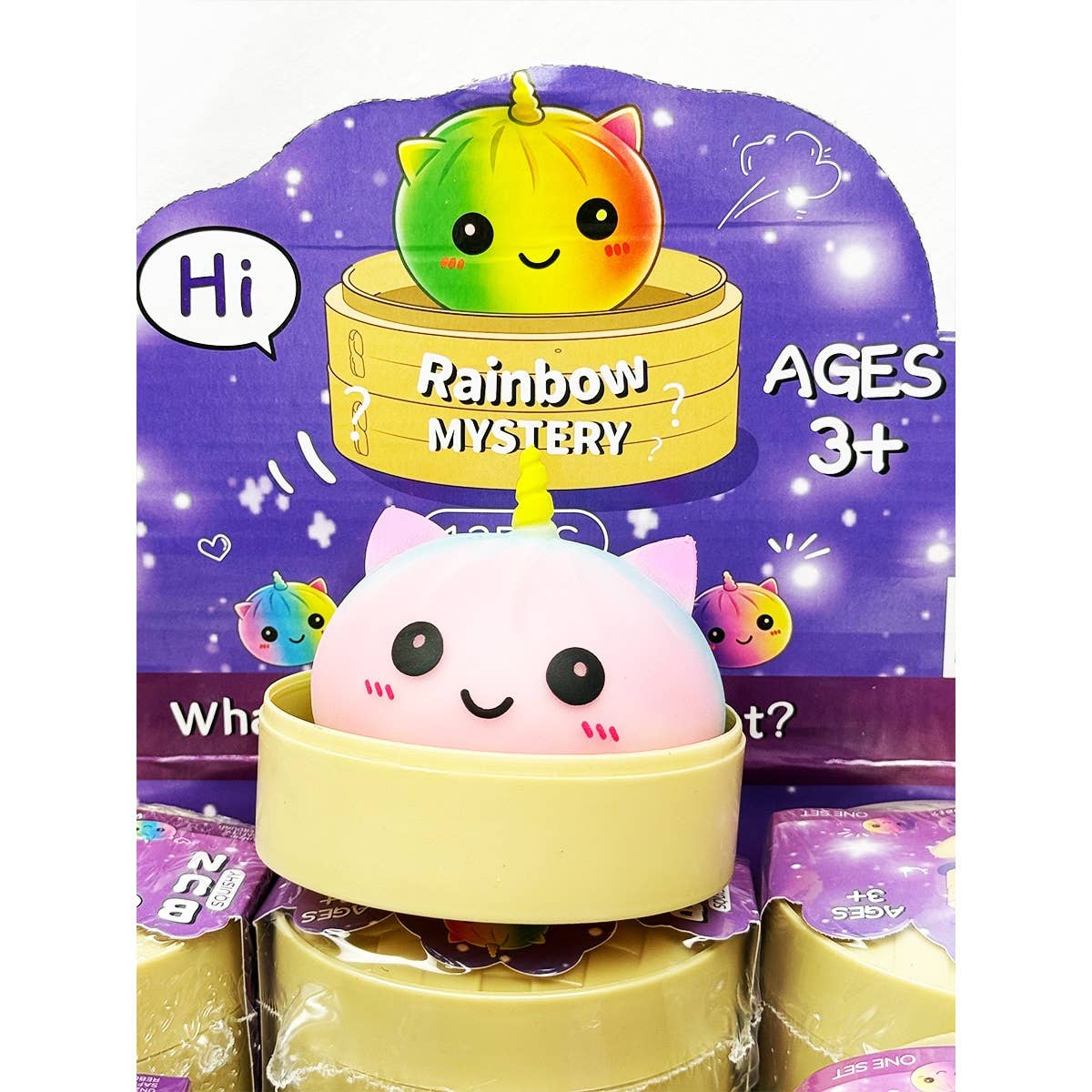 Love and Repeat - Mystery Rainbow Unicorn Dumpling Squishy with Steamer: MIX COLOR / ONE(12)