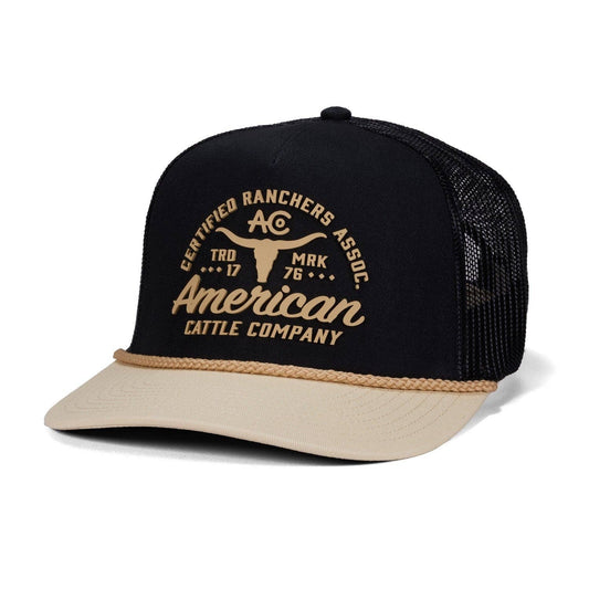American Cattle Co - Certified Ranchers Association Hat: Black