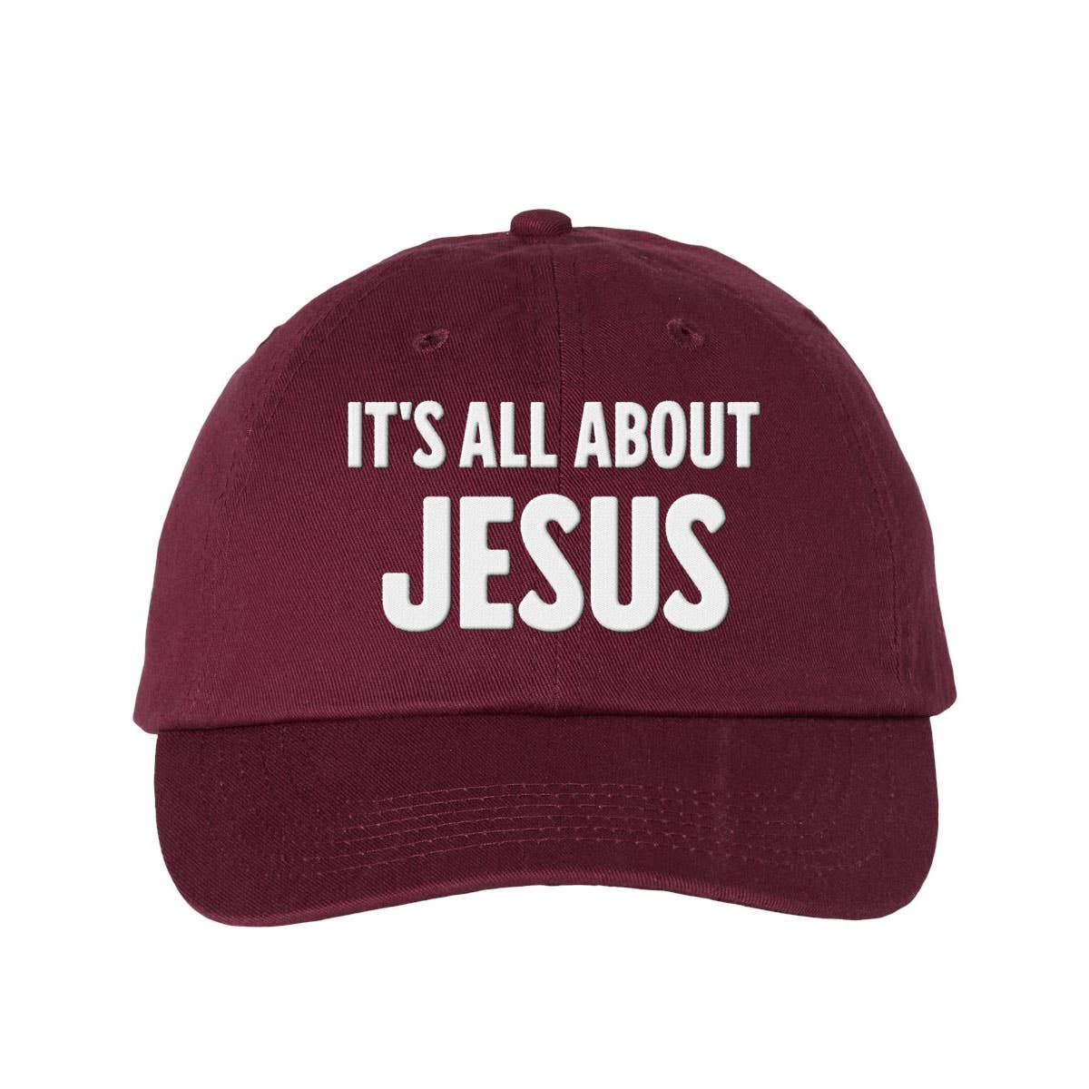 God And Glory Gifts - It's All About Jesus Charlie Kirk Embroidered Dad Hat: Red