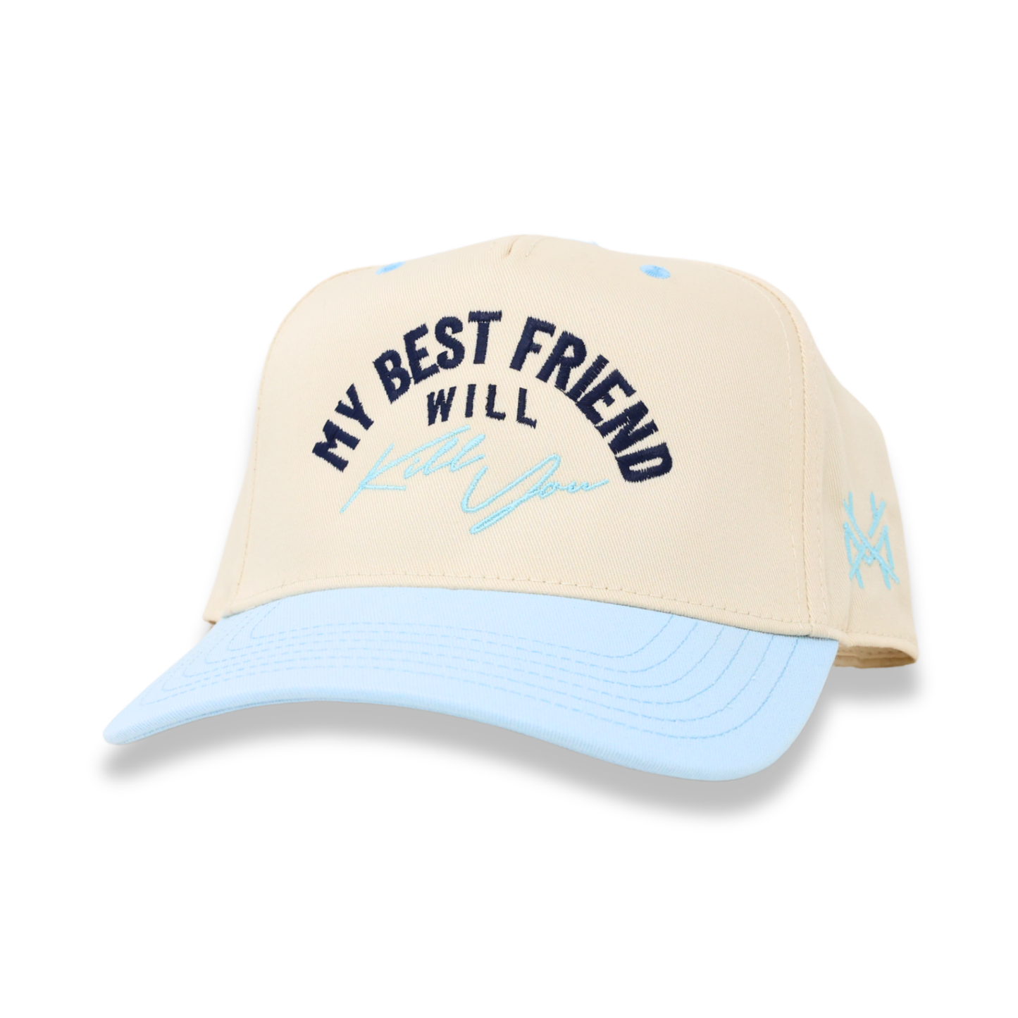 The Mad Hatter Co - My Best Friend Will Kill You Funny Trendy Trucker Hat: Retro White