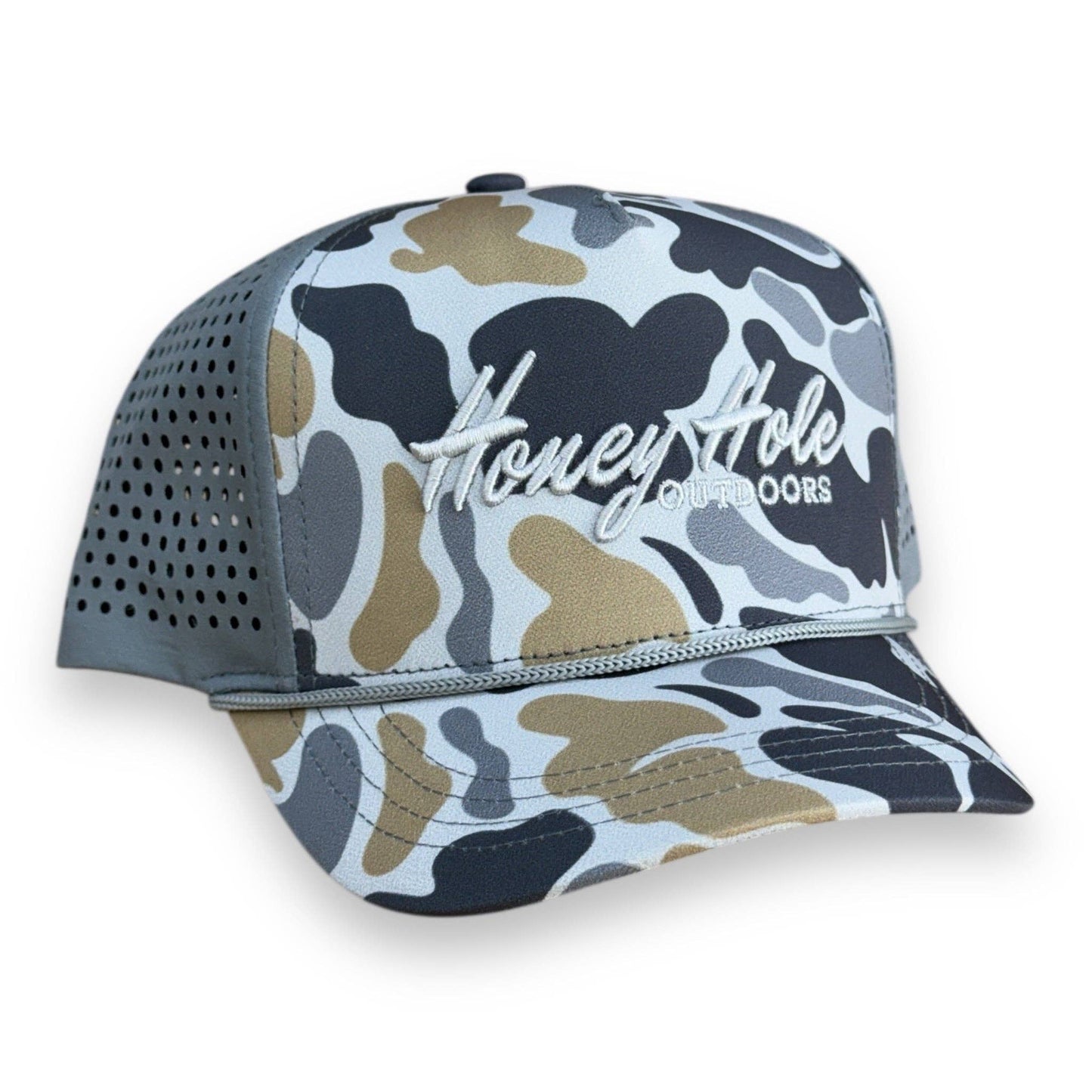Honey Hole Outdoors - Youth Performance Rope Hat - Grey Camo: Default