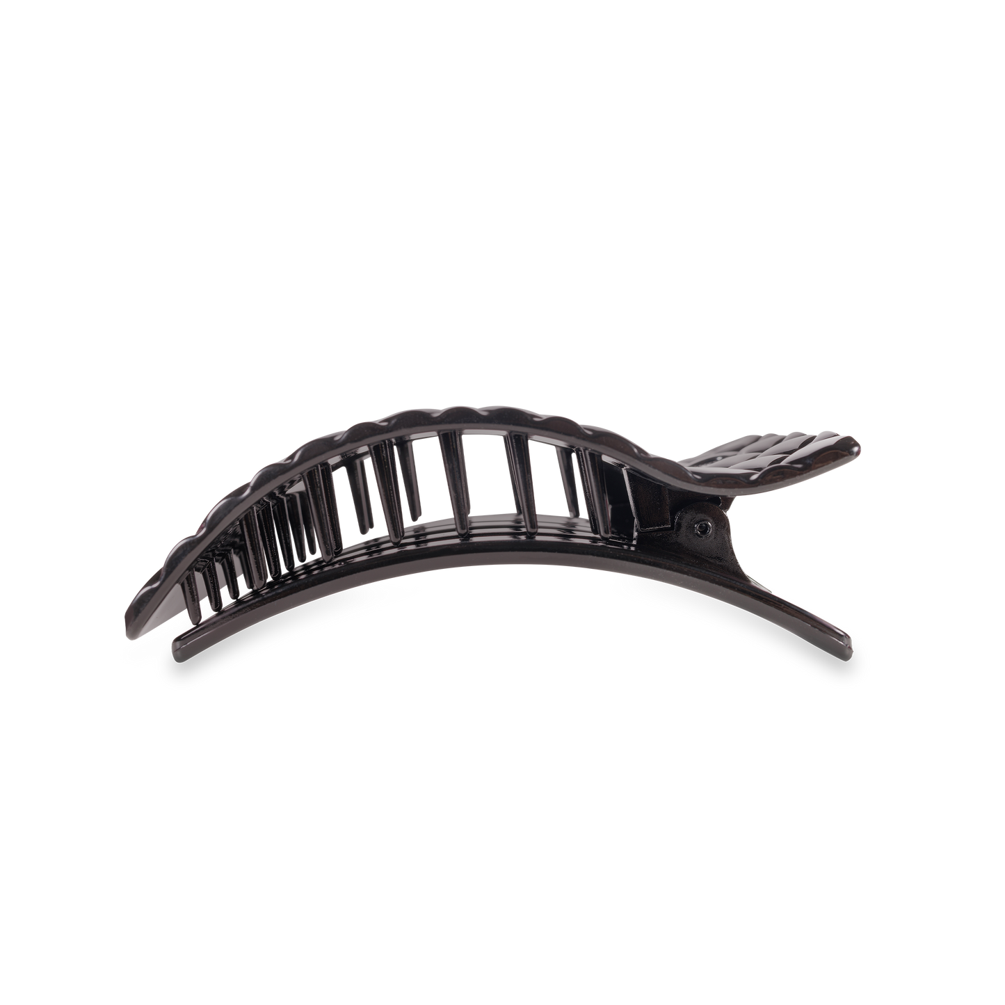 TELETIES - Flat Rectangle Hair Clip | Medium | Jet Black Quilted