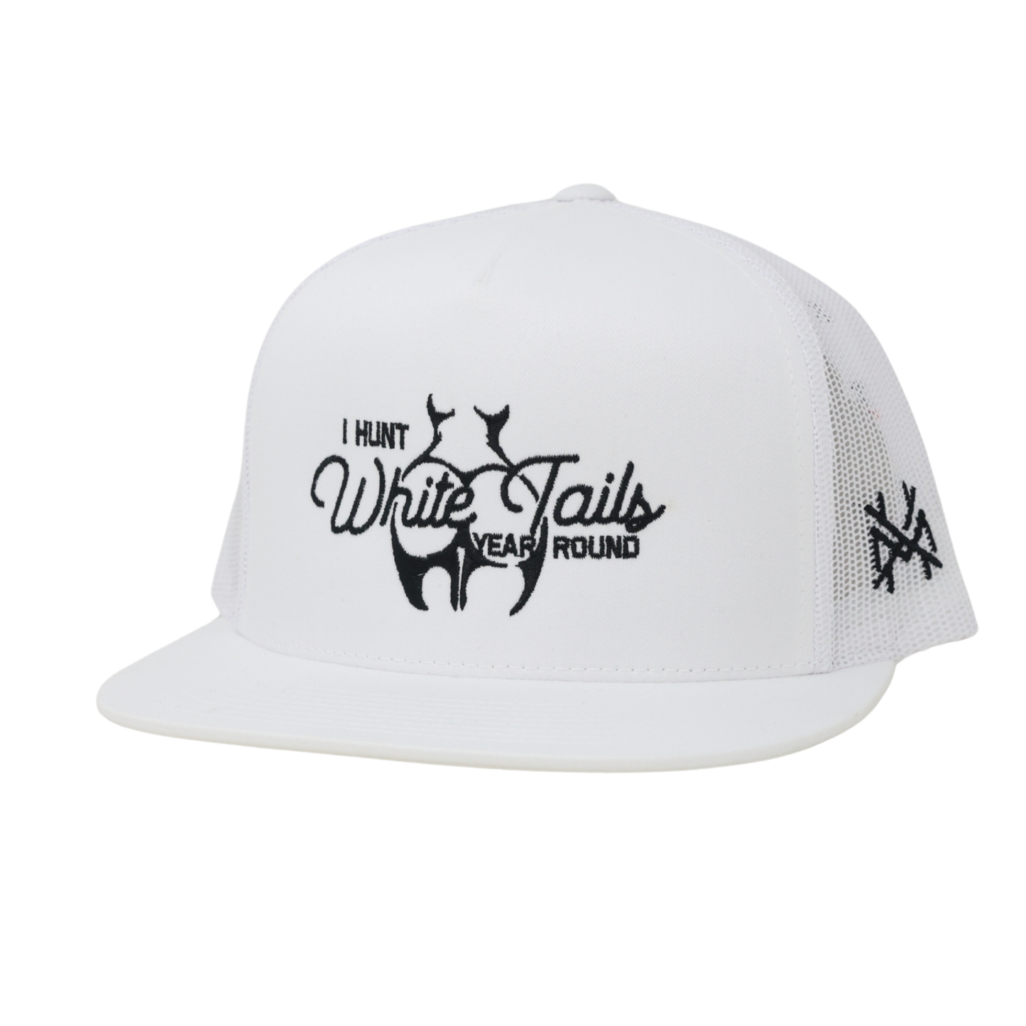 The Mad Hatter Co - I Hunt White Tails Year Round Trucker Hat : 7 Panel Bottomland/ Loden/ Bottomland