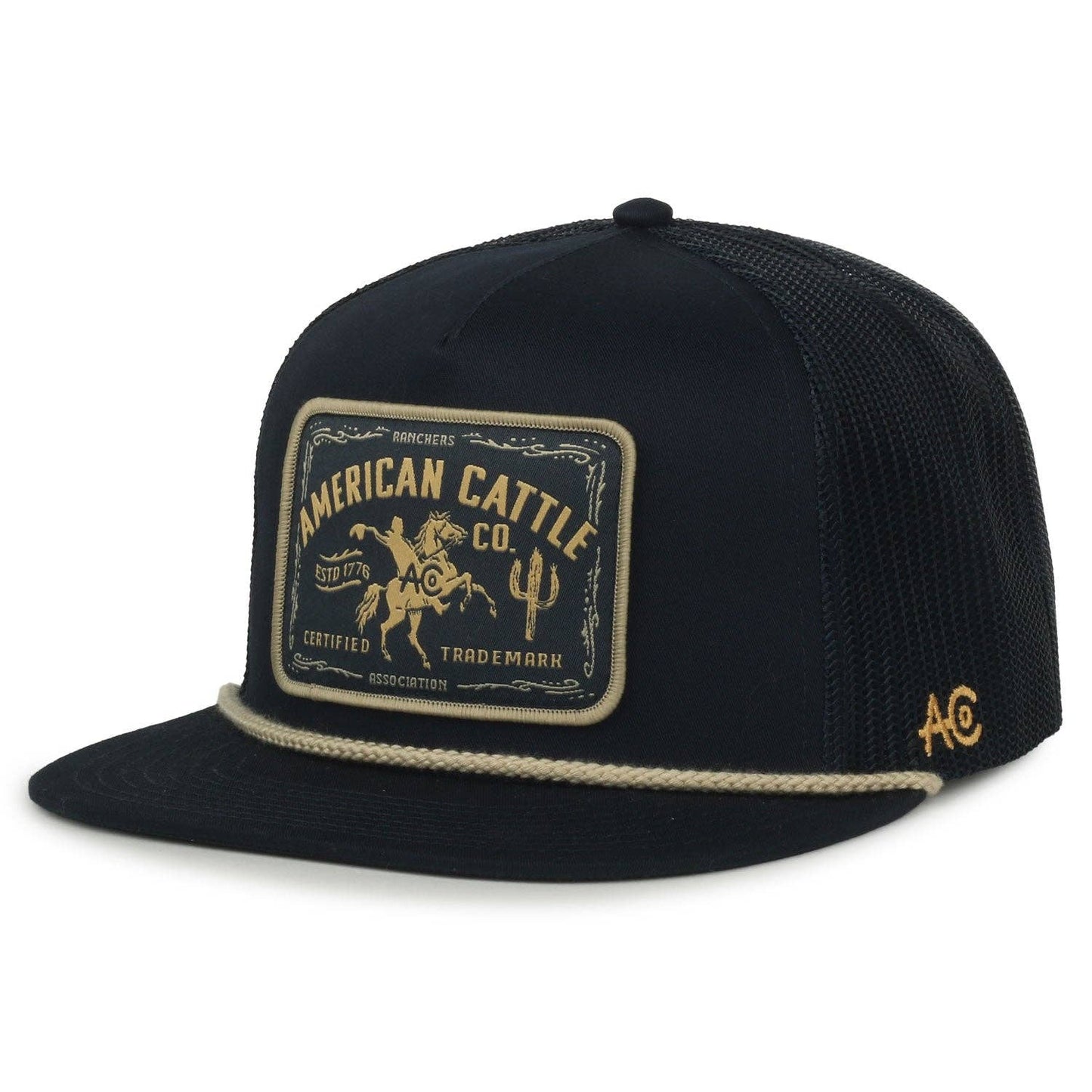 American Cattle Co - Bucking Horse Hat: Black