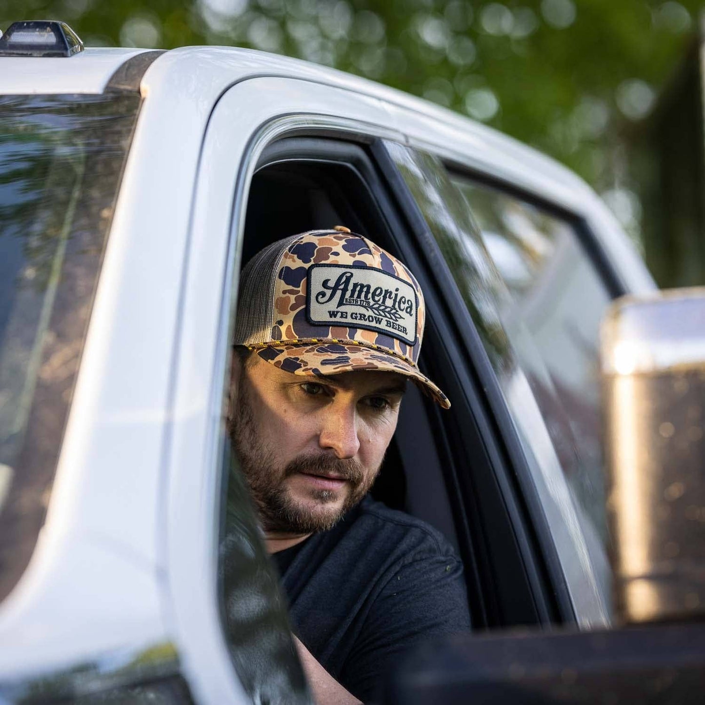 American Cattle Co - We Grow Beer Hat-Old School Camo