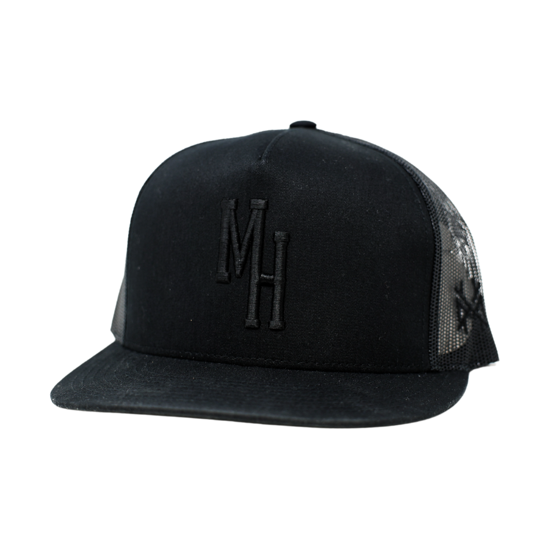 The Mad Hatter Co - The Varsity Trucker Hat: Black/White Otto
