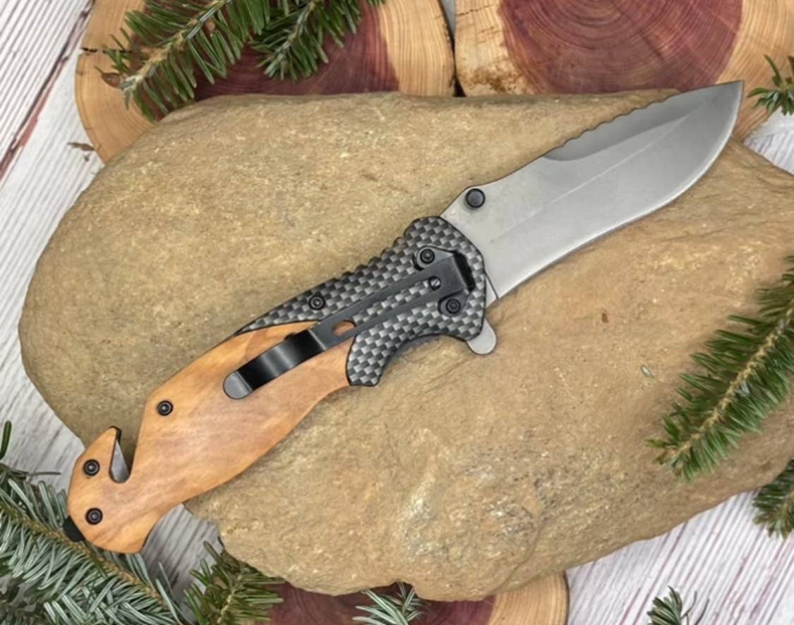 Quail Tail Laser Art - Cowboy Cross Knife