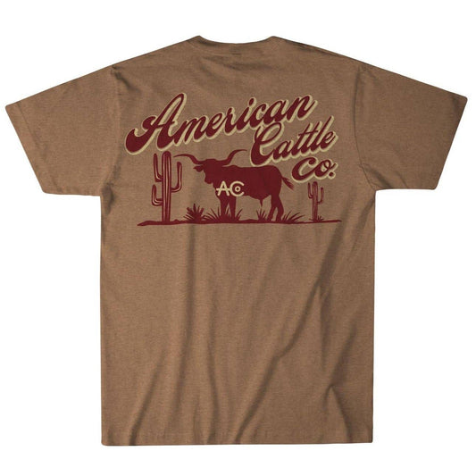 American Cattle Co - Shadowhorn Tee: Gold Heather / LG
