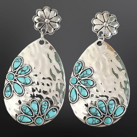Westrian International - Turquoise Flower Western Earrings