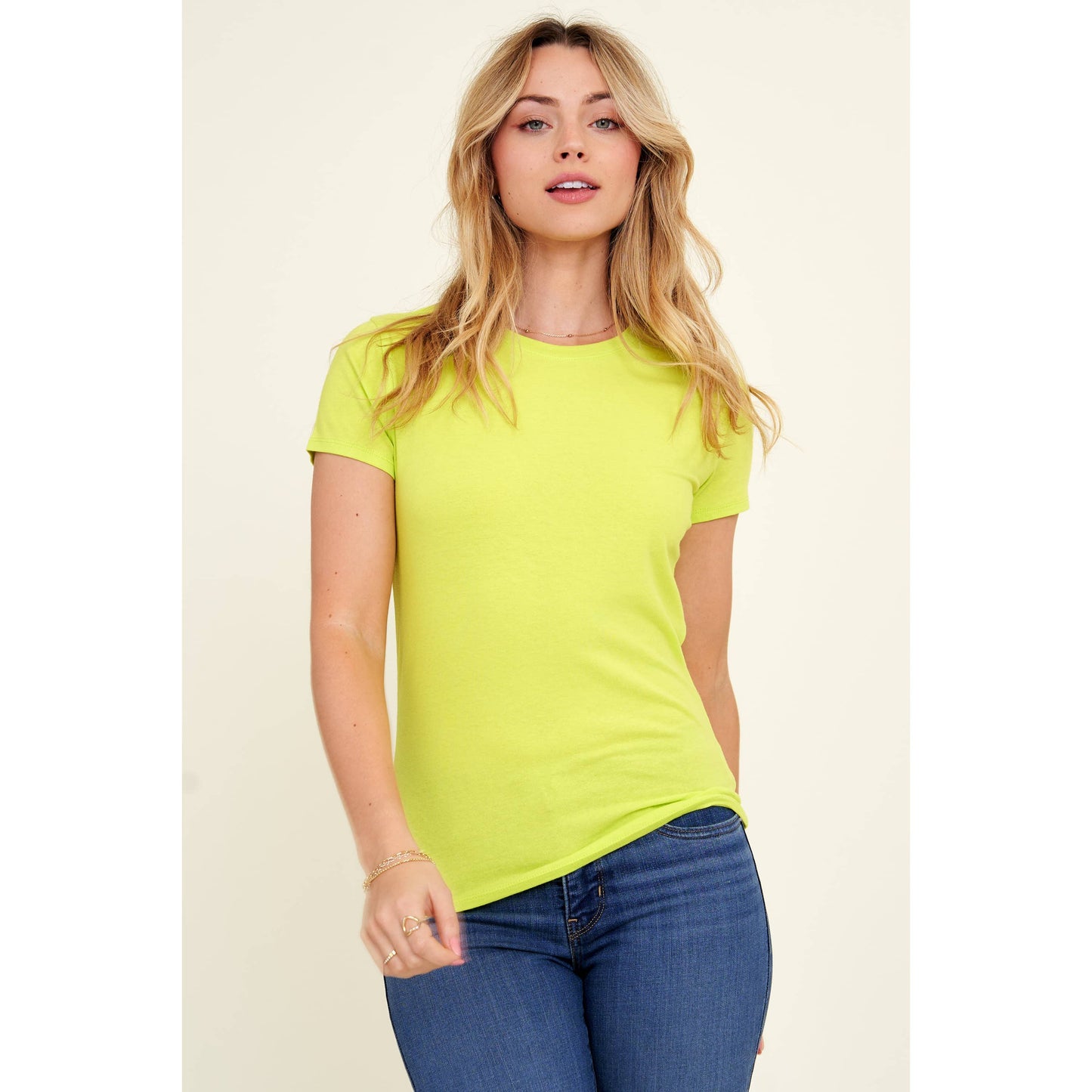 Popular 21 - Crew Neck Short Sleeve Basic Casual Knit Top: Beaver Fur / S-M-L(2-2-2)