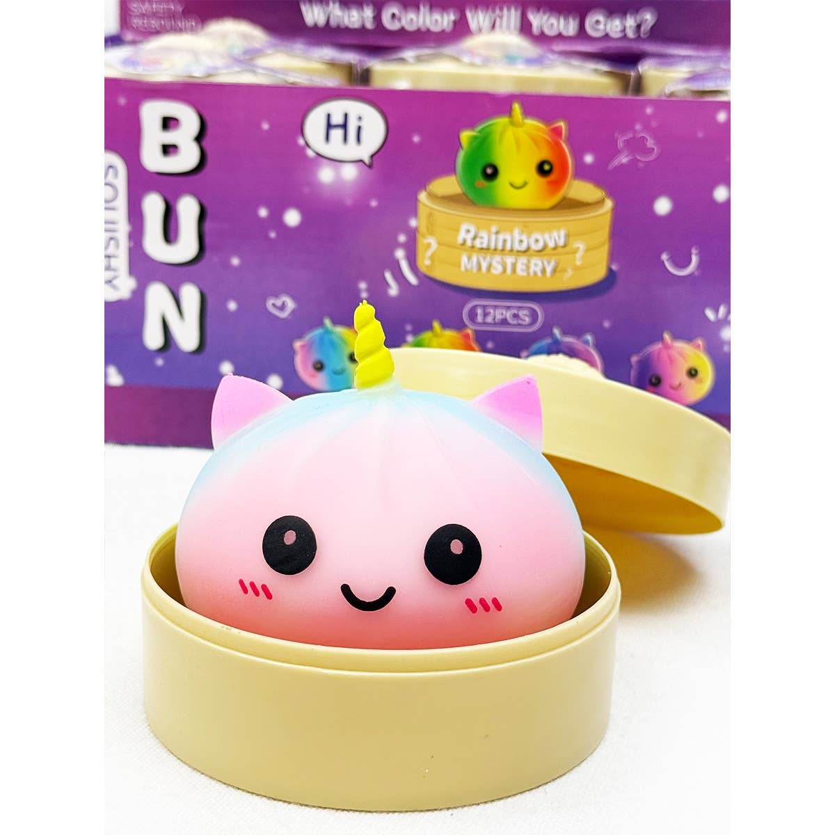 Love and Repeat - Mystery Rainbow Unicorn Dumpling Squishy with Steamer: MIX COLOR / ONE(12)