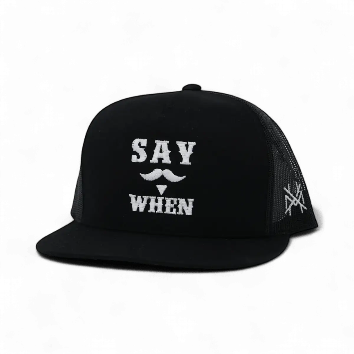 The Mad Hatter Co - Say When Trucker Hat: 7 Panel Bottomland/Black
