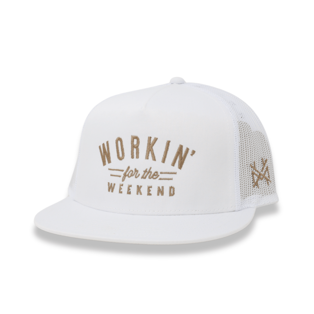 The Mad Hatter Co - Workin' for the Weekend Trucker Hat: 7 Panel Harvest Camo/Tan/Harvest Camo
