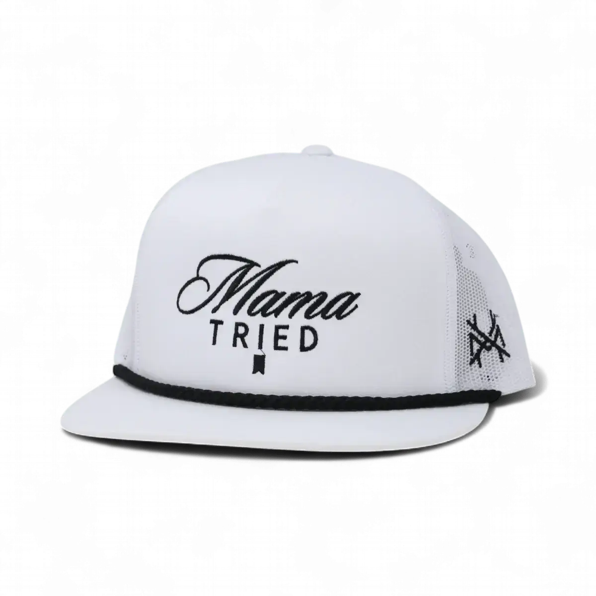 The Mad Hatter Co - Mama Tried Ultra Trucker Hat: Flat Bill White
