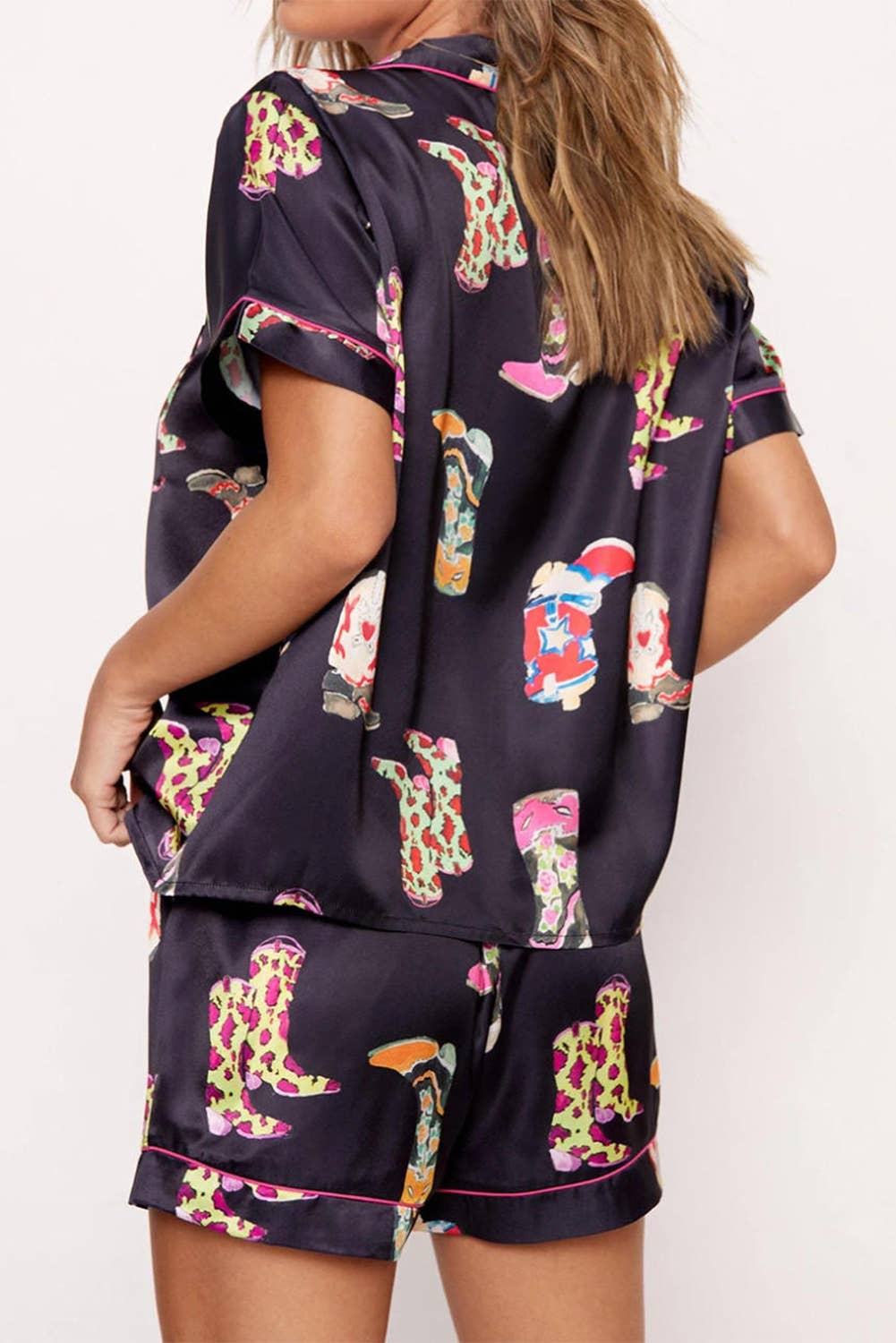 Umorger - Western Boots Printed Short Pajama Set