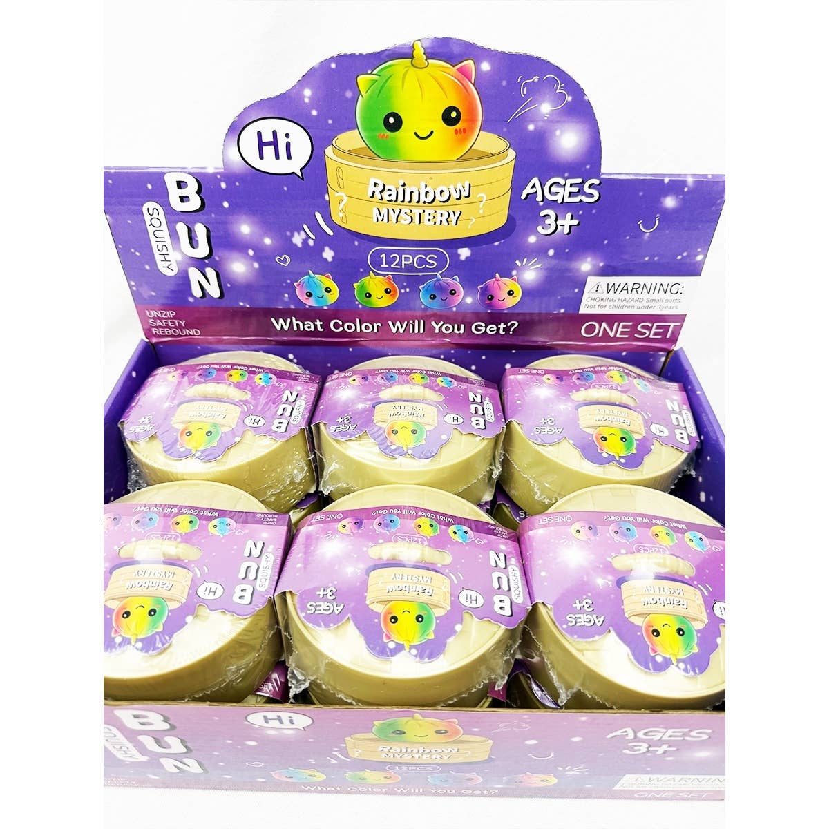 Love and Repeat - Mystery Rainbow Unicorn Dumpling Squishy with Steamer: MIX COLOR / ONE(12)