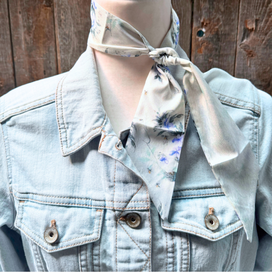 Rodeo Drive - Blue and Green Western Skinny Mini Wild Rag Scarf / Cowgirl Necktie #TW116