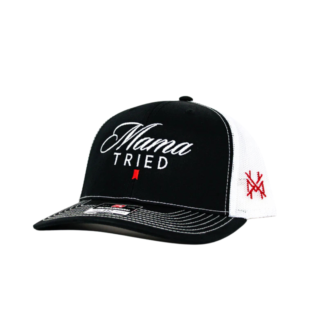 The Mad Hatter Co - MHC Mama Tried Ultra Trucker Hat: 6006 White/ Blue Rope