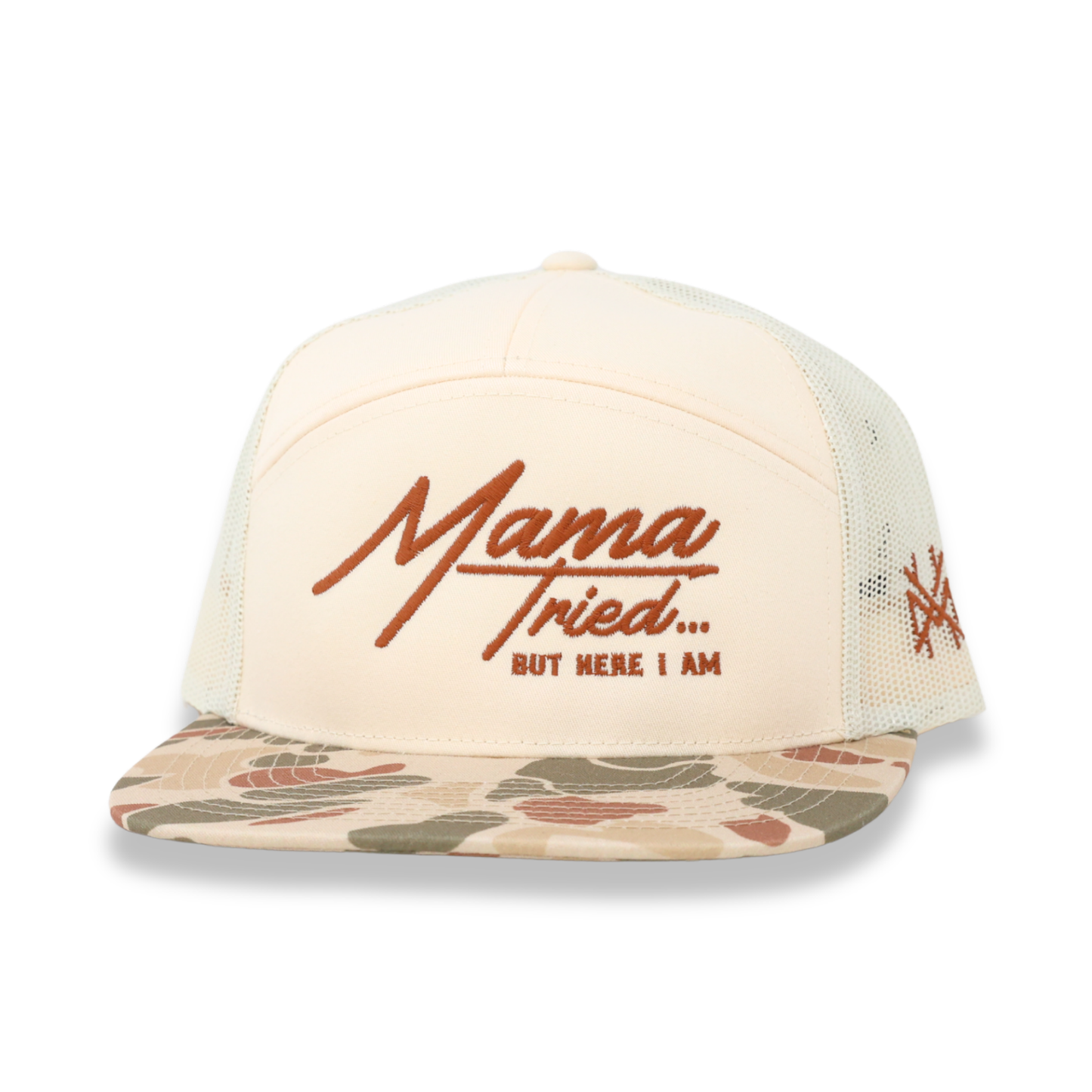The Mad Hatter Co - Mama Tried But Here I Am Trucker Hat: Retro Natural