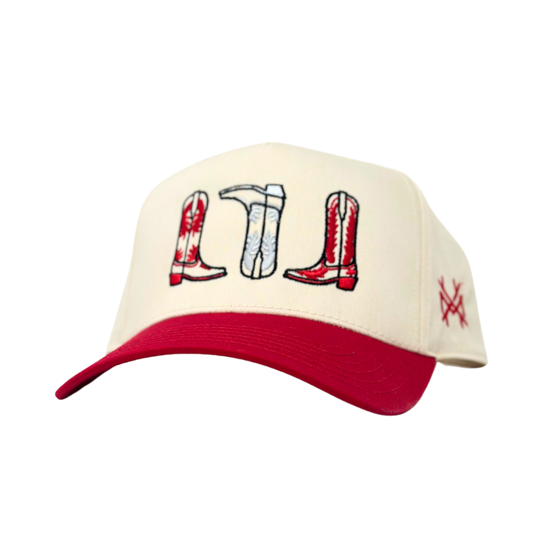 The Mad Hatter Co - MHC Boots Trucker Hat: Pink/Natural Otto