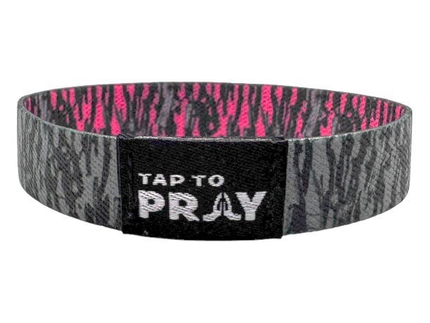 Versible - Tap To Pray™ Wristbands - Tree Bark Camo Pink & Grey: X-Small