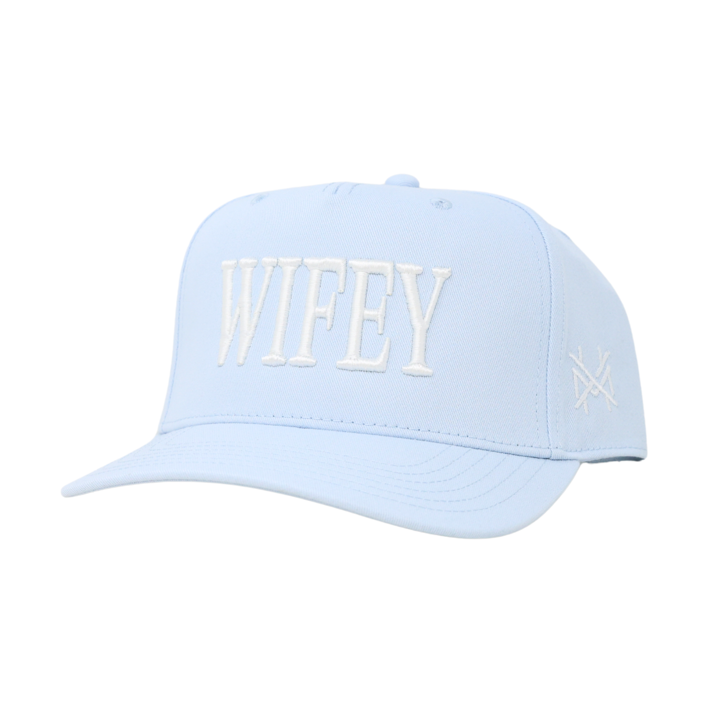 The Mad Hatter Co - Wifey Trucker Hat: Retro Black with Blue Thread