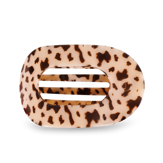 TELETIES - Round Flat Hair Clip | Large | Blonde Tortoise