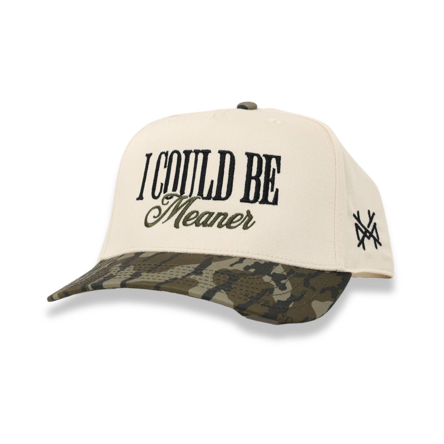 The Mad Hatter Co - I Could Be Meaner Trucker Hat: Retro Leopard/Natural