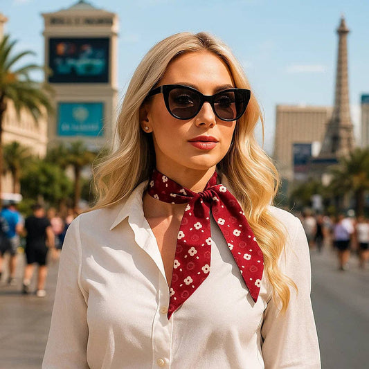 Rodeo Drive - Burgundy Western Skinny Mini Wild Rag Scarf / Cowgirl Necktie  #TW125