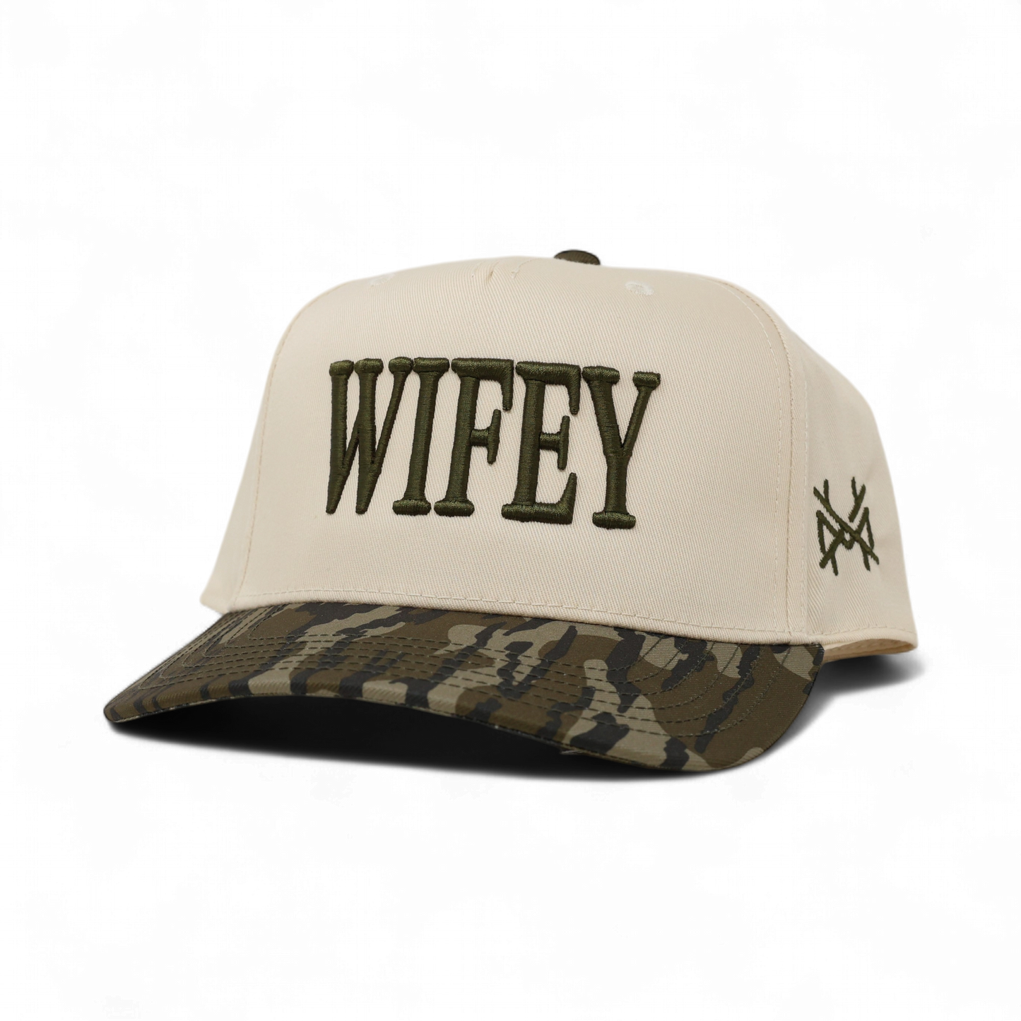 The Mad Hatter Co - Wifey Trucker Hat: Retro Black with Blue Thread