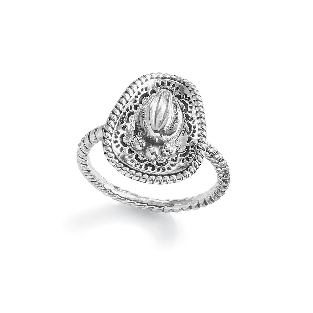 Back in the Saddle - Sterling Silver Cowboy Hat Ring: 9