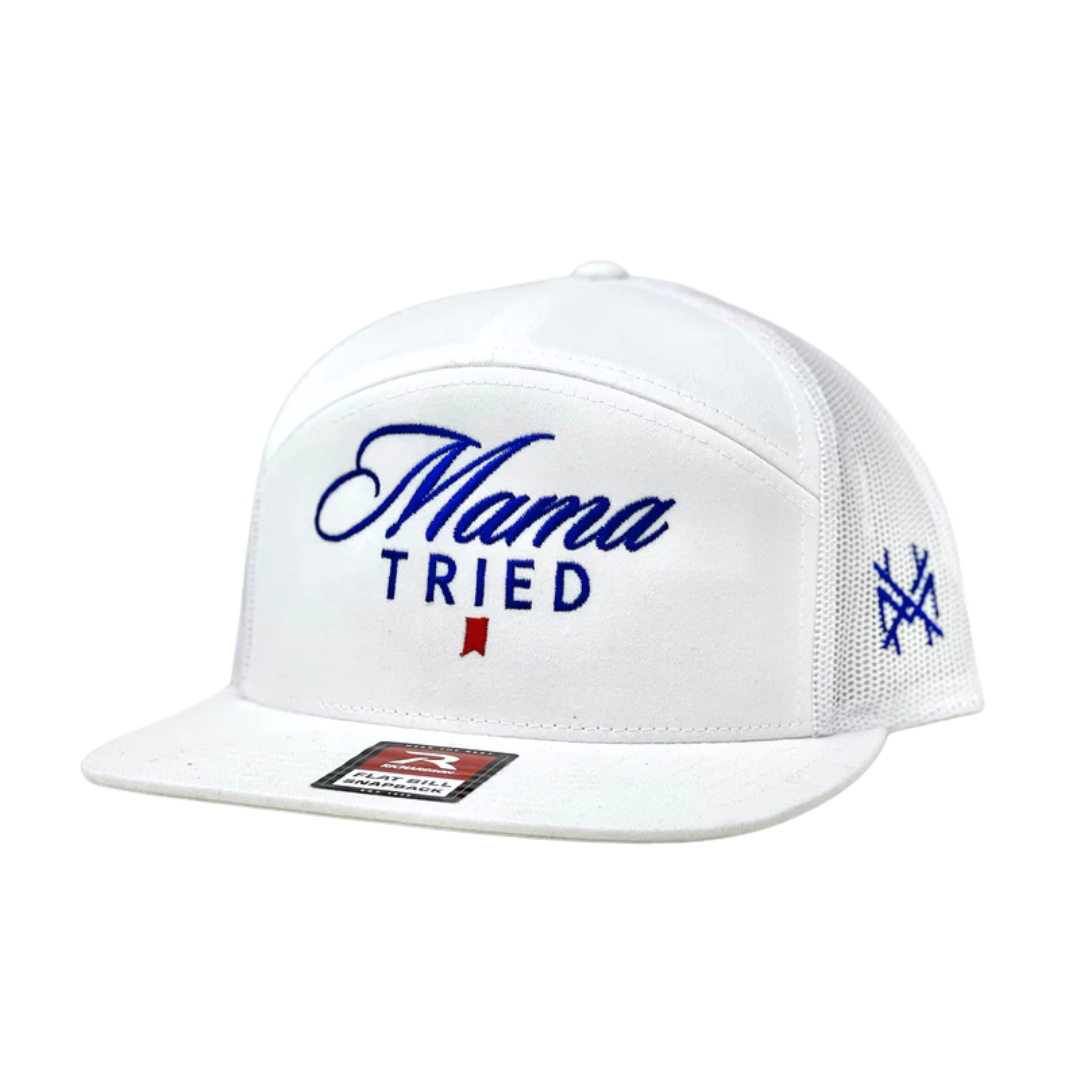 The Mad Hatter Co - MHC Mama Tried Ultra Trucker Hat: 6006 White/ Blue Rope