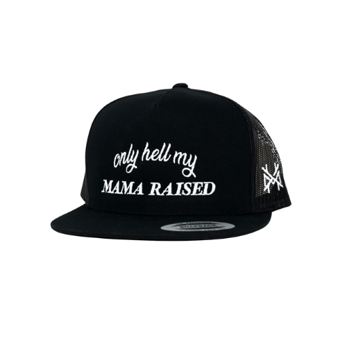 The Mad Hatter Co - MHC Only Hell My Mama Raised Trucker Hat: 112 PFP Bark Duck Camo