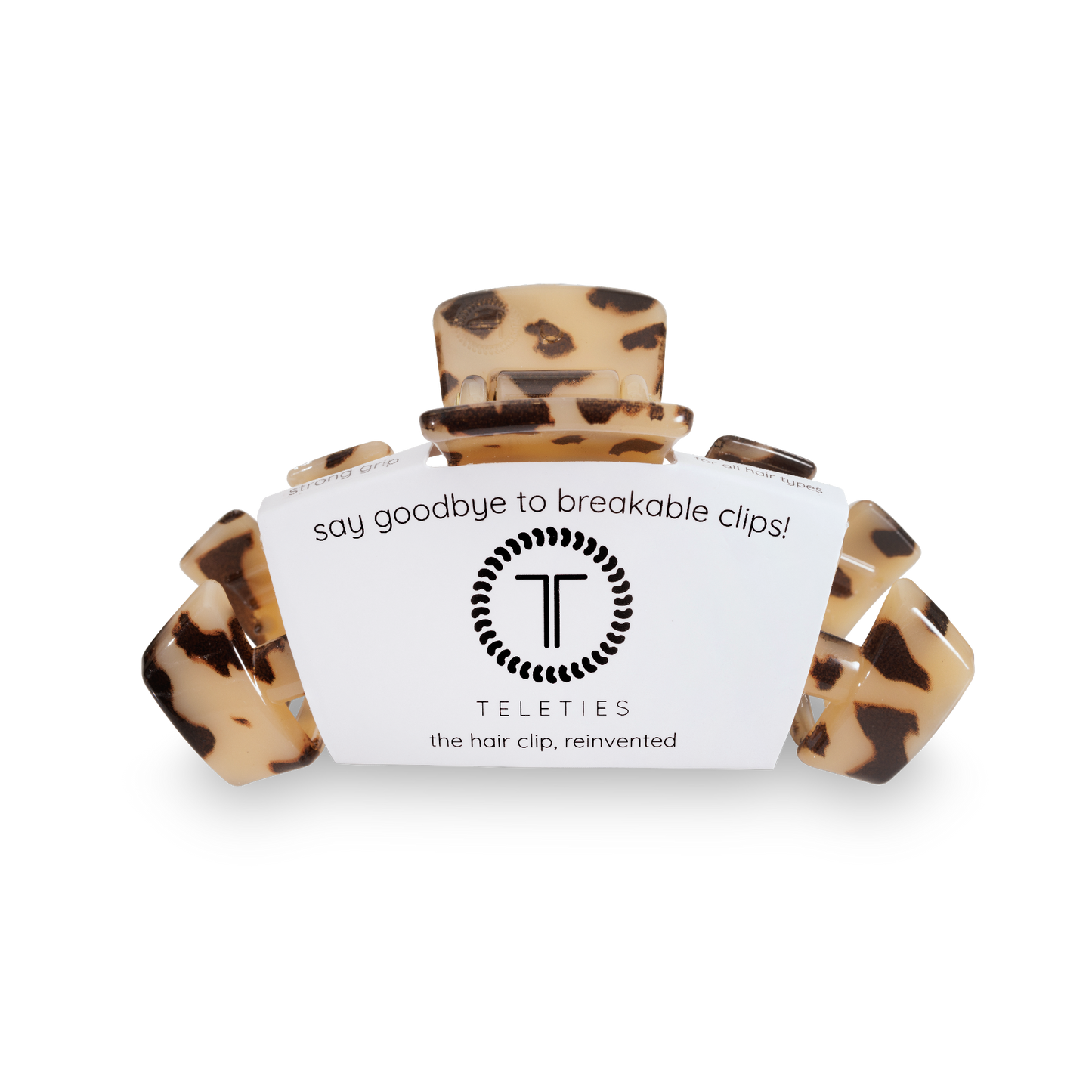 TELETIES - Classic Hair Clip | Small | Blonde Tortoise