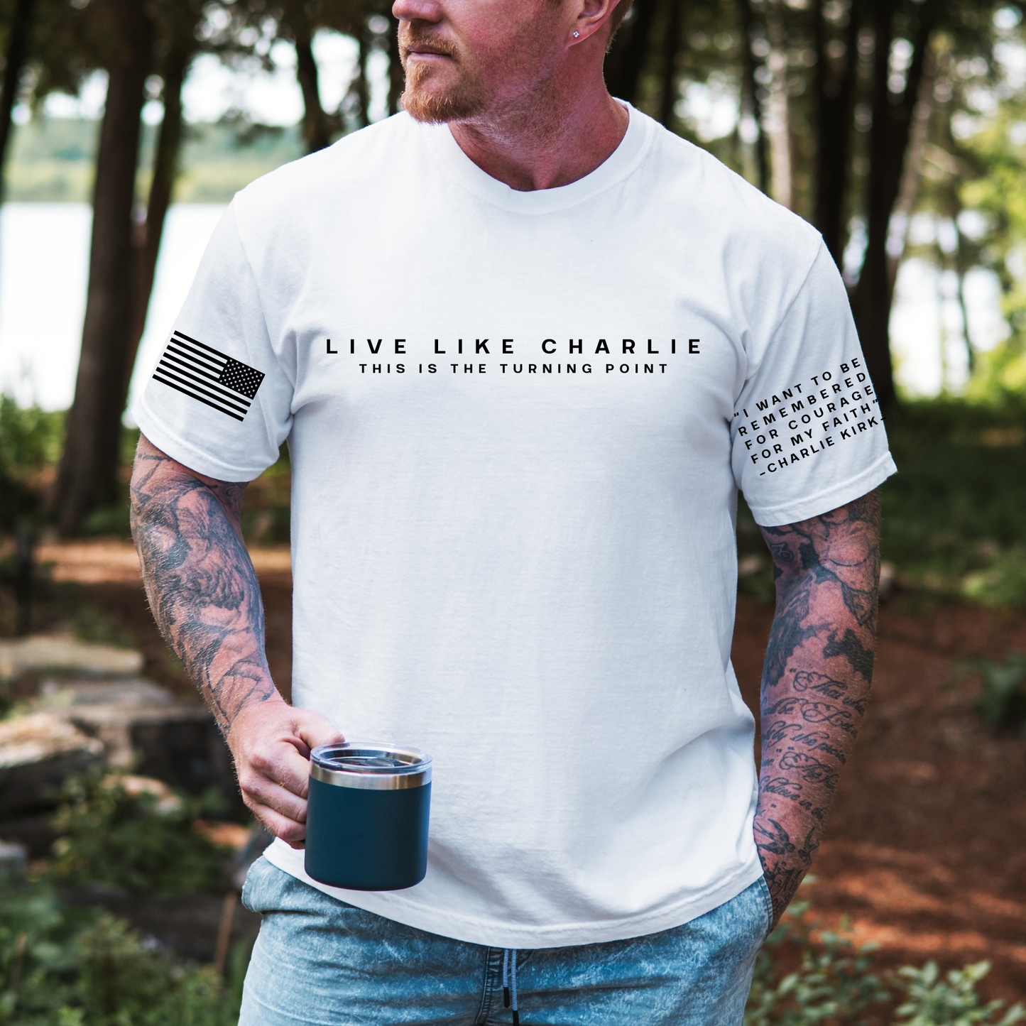 Faith & Life Christian Brands - Live Like Charlie - Tribute to a Great Christian Martyr: White / Small