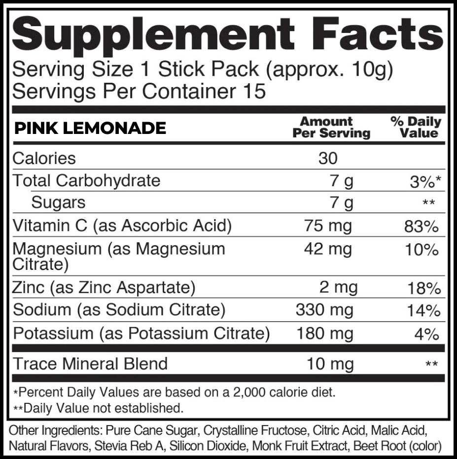 Corvive - CORVIVE HYDRATE - Oral Hydration Solution: Pink Lemonade