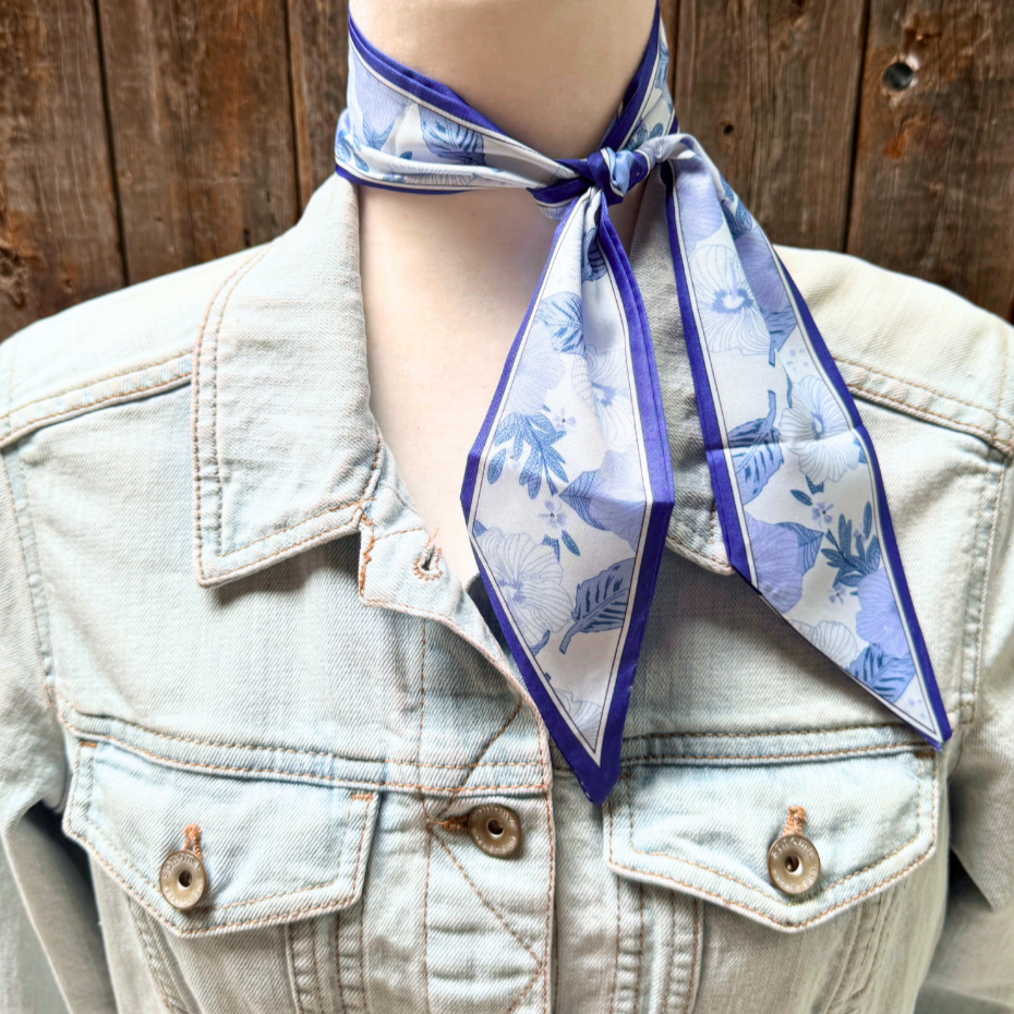 Rodeo Drive - Blue Western Skinny Mini Wild Rag Scarf / Cowgirl Necktie  #TW146