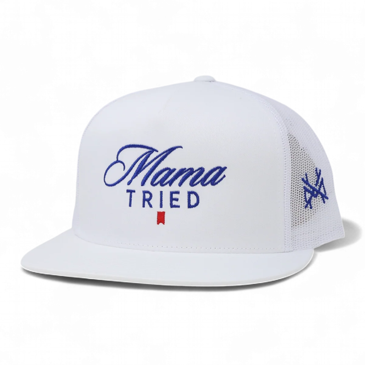 The Mad Hatter Co - Mama Tried Ultra Trucker Hat: Flat Bill White