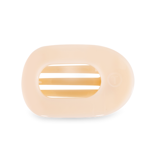 TELETIES - Almond Beige Medium Flat Round Clip