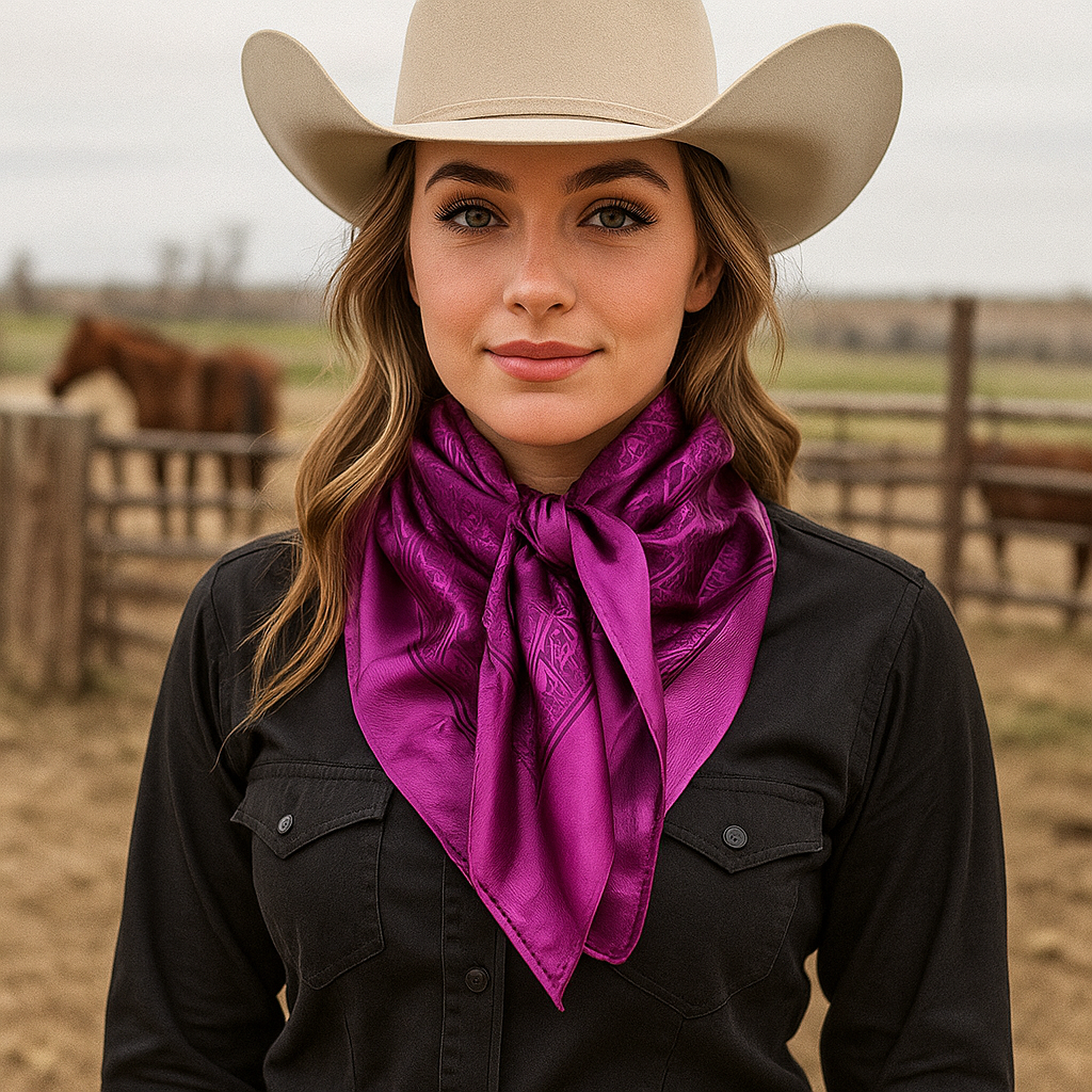 Rodeo Drive - 35X35" Purple Jacquard Wild Rag / Scarf WR4088