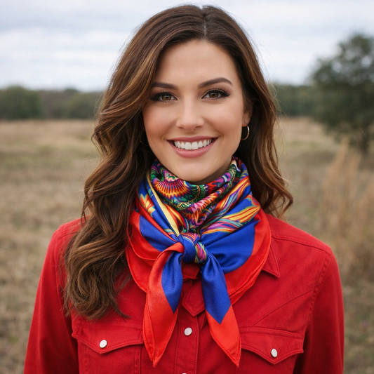 Rodeo Drive - 35X35"  Feathers Wild Rag / Scarf WR642X
