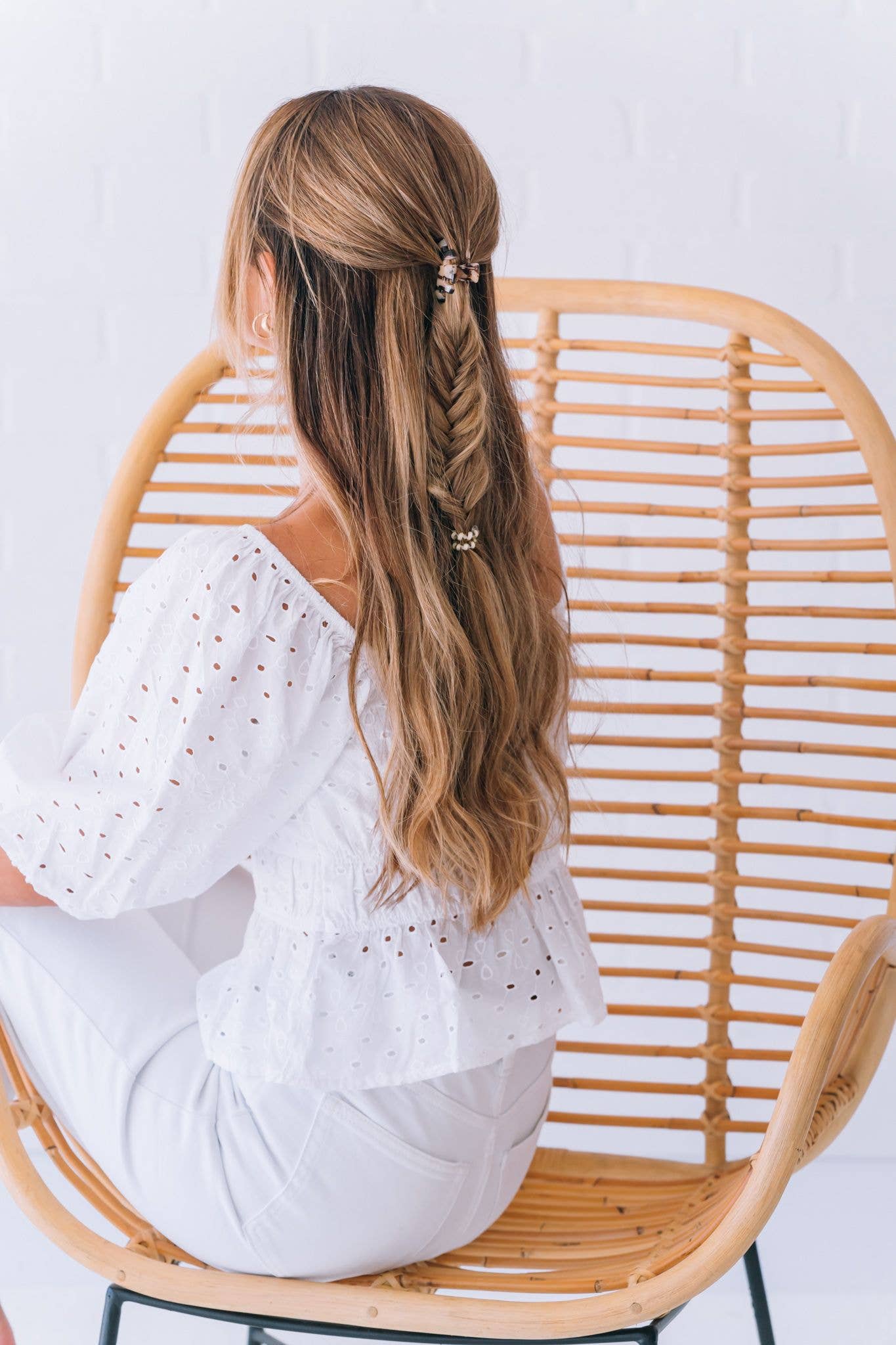 TELETIES - Classic Hair Clip | Tiny | Blonde Tortoise